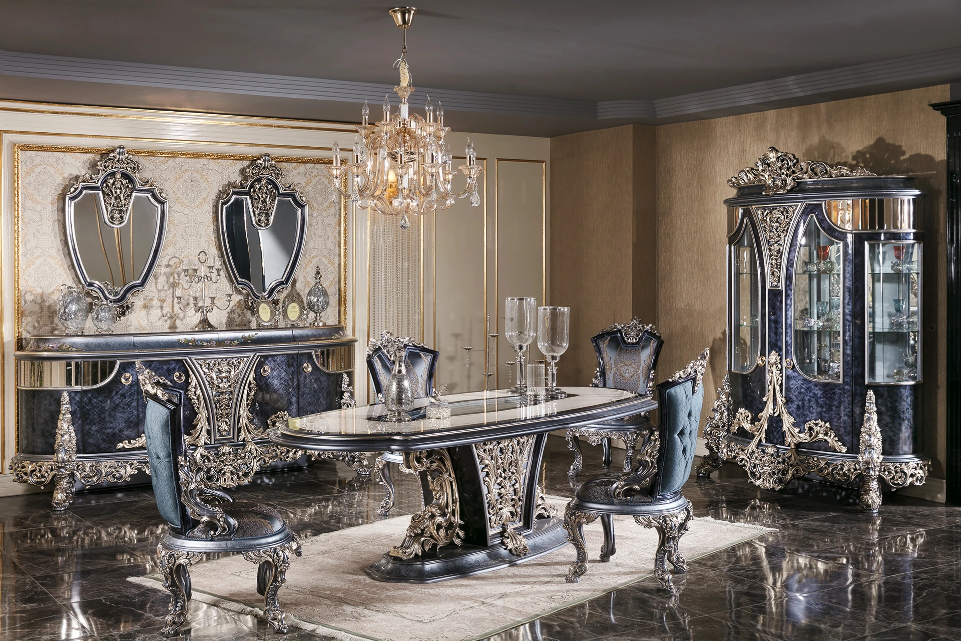 Blue Cavalli Dining Room Wide Angle