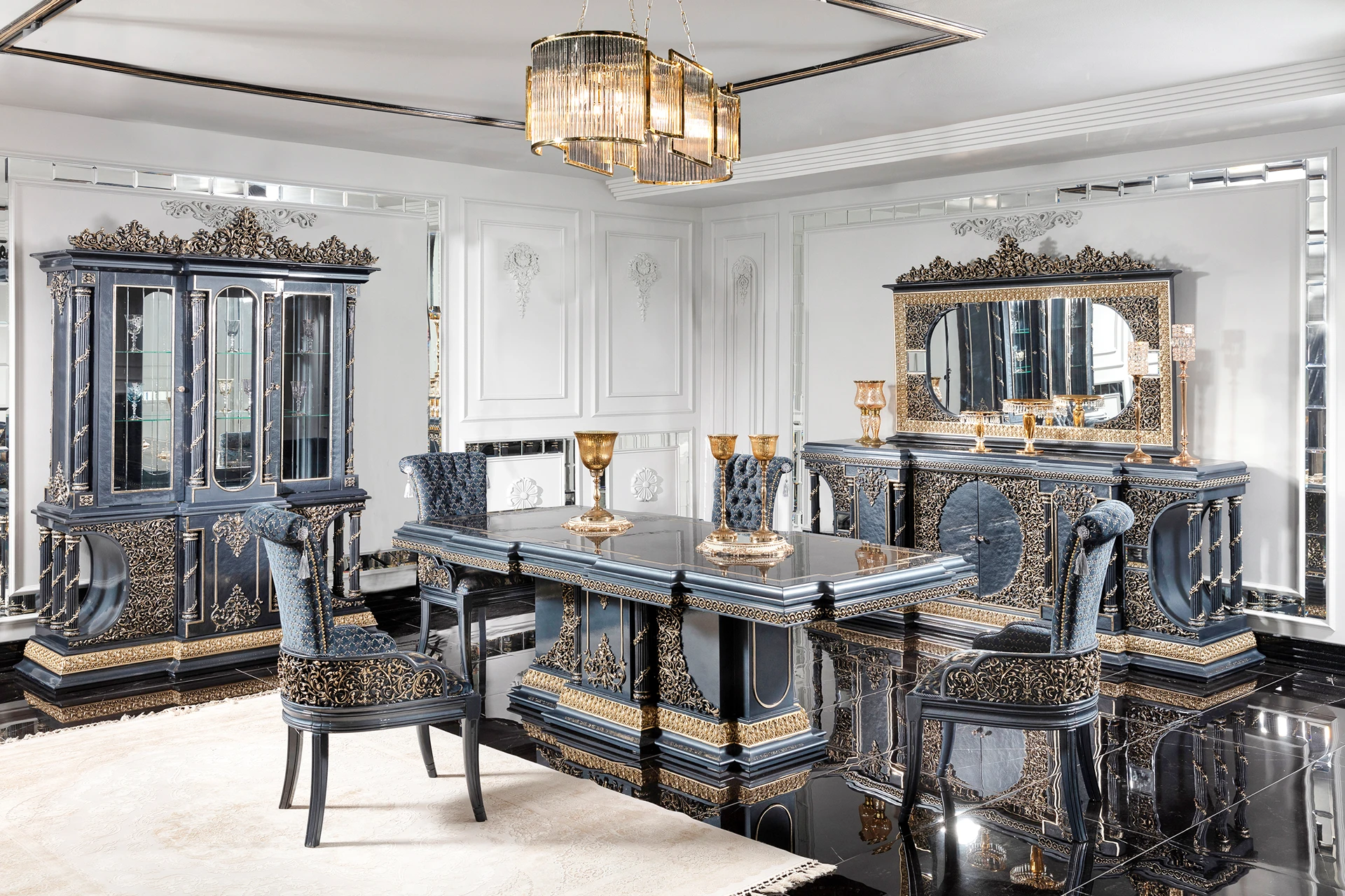 Blue Hanzade Dining Room Wide Angle 1