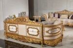 Gold Hanzade Living Room Sofa Back View