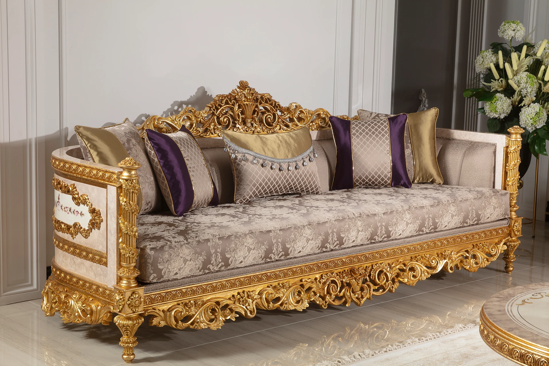 Gold Hanzade Living Room Sofa