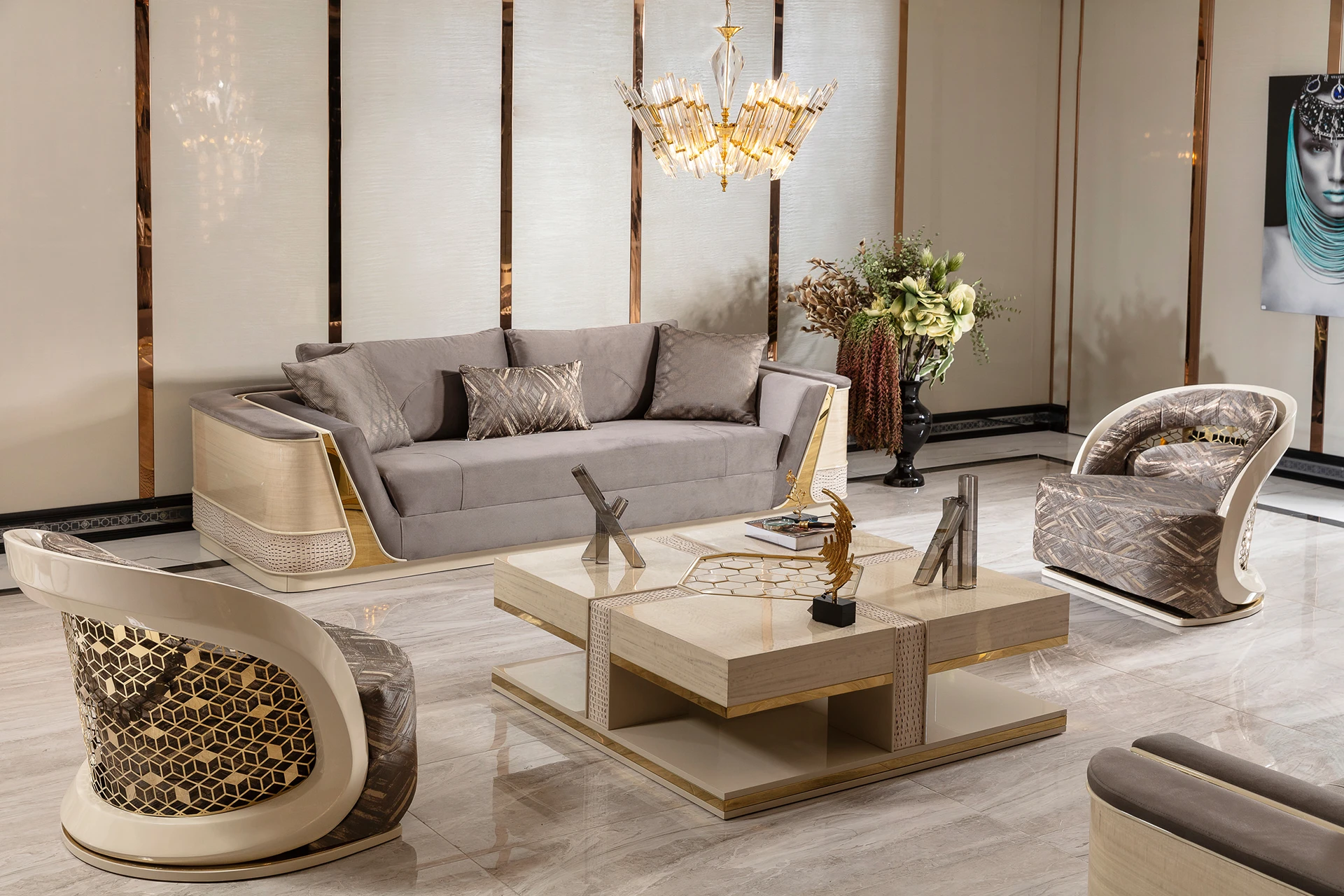 Icon White Living Room Wide Angle