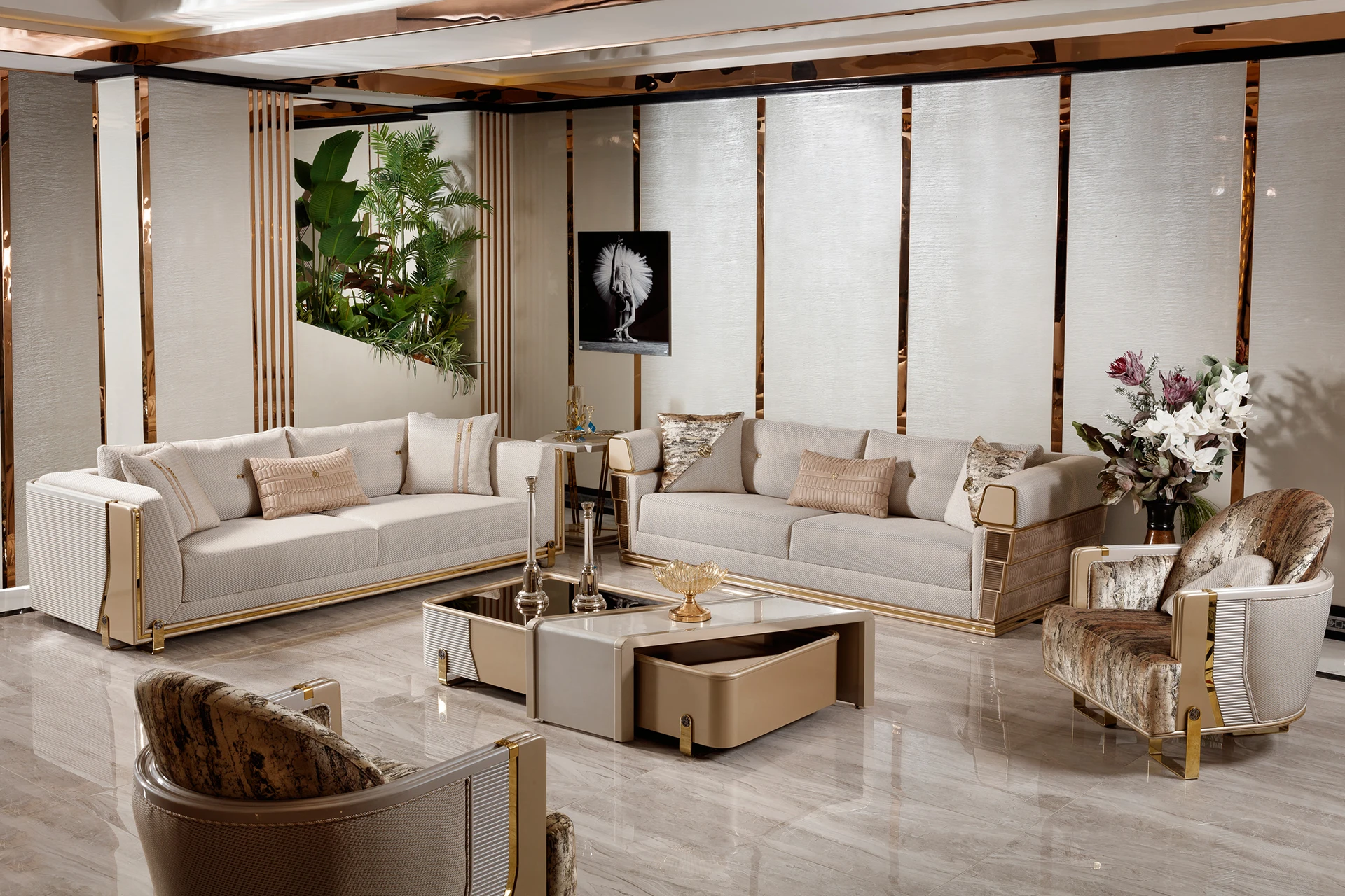 Loft Living Room Wide Angle